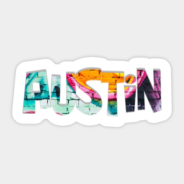 austin Sticker by afternoontees